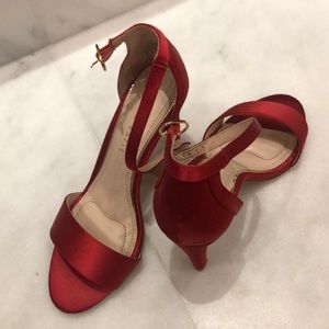 Red Satin Heels